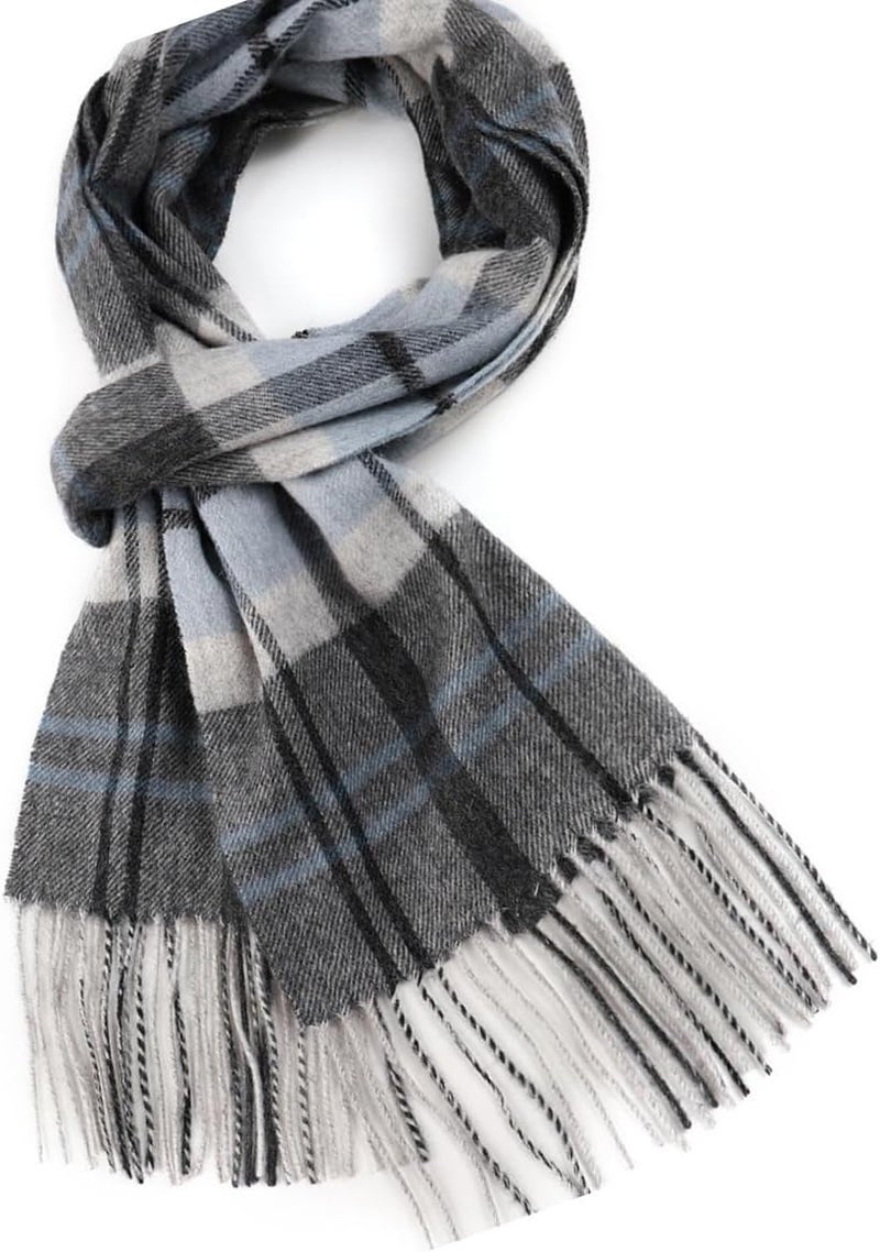 SKNSOFT Winter Wool Plaid Scarf for Men,Women Fashion Tartan Wrap Checkered Scarves - Image 3